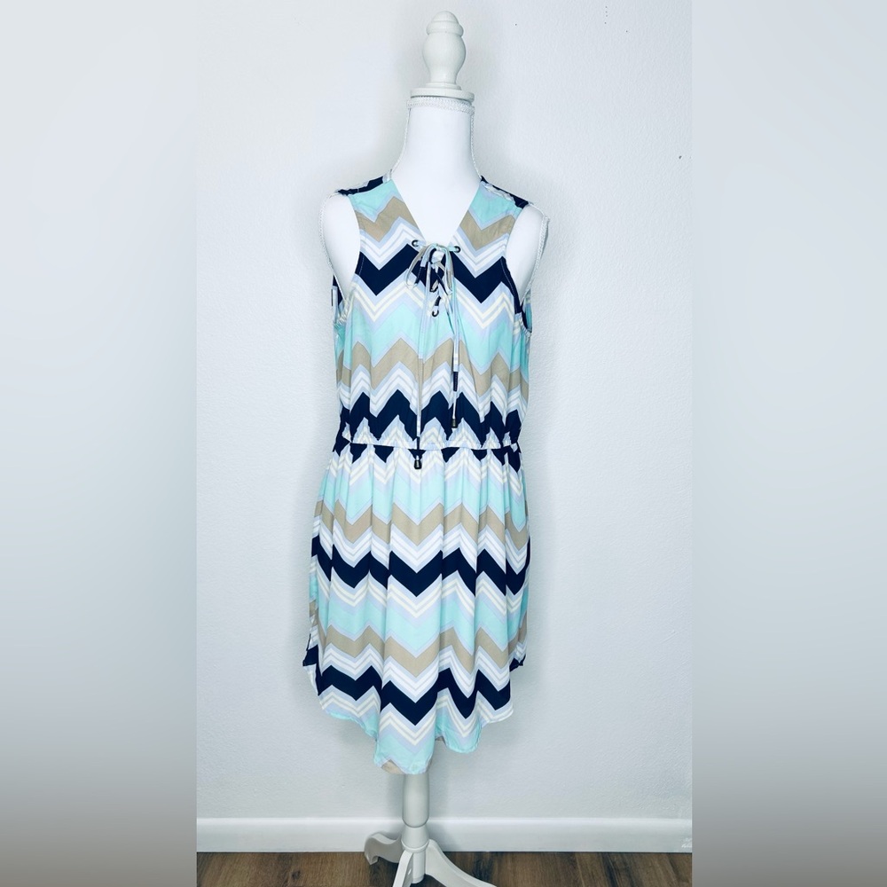 Rue21 Sleeveless Chevron Dress/Hi-Low Hem
